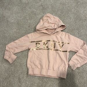 DKNY girls pink hooded sweatshirt